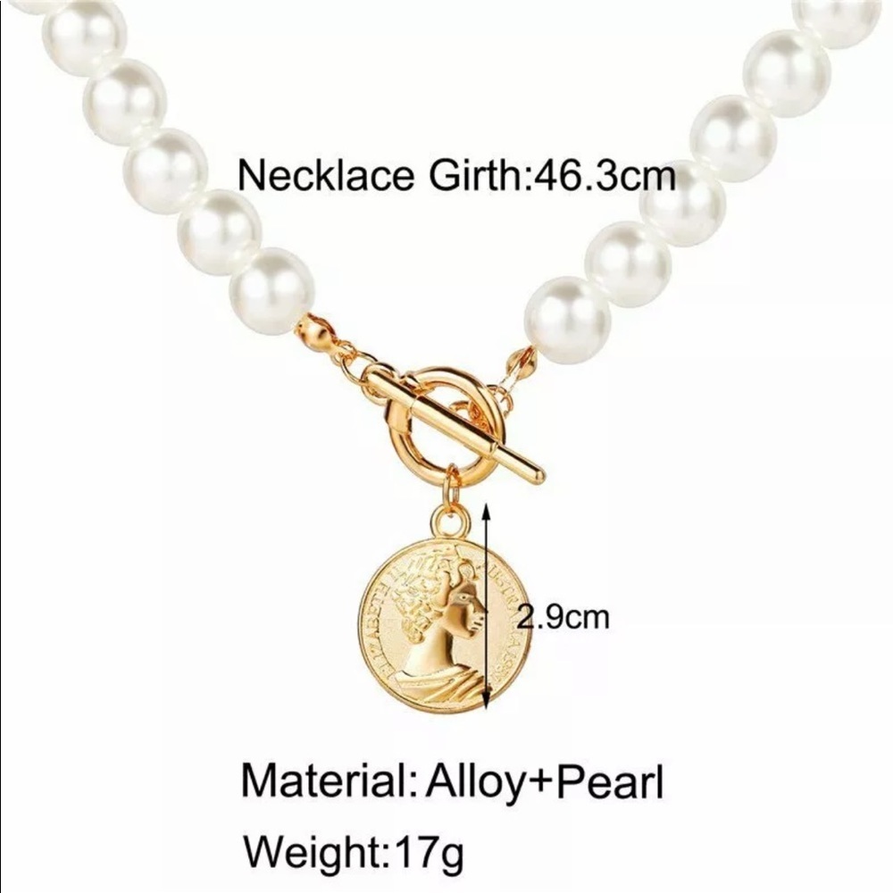 New Classic pearl necklace with charm - Picture 5 of 5